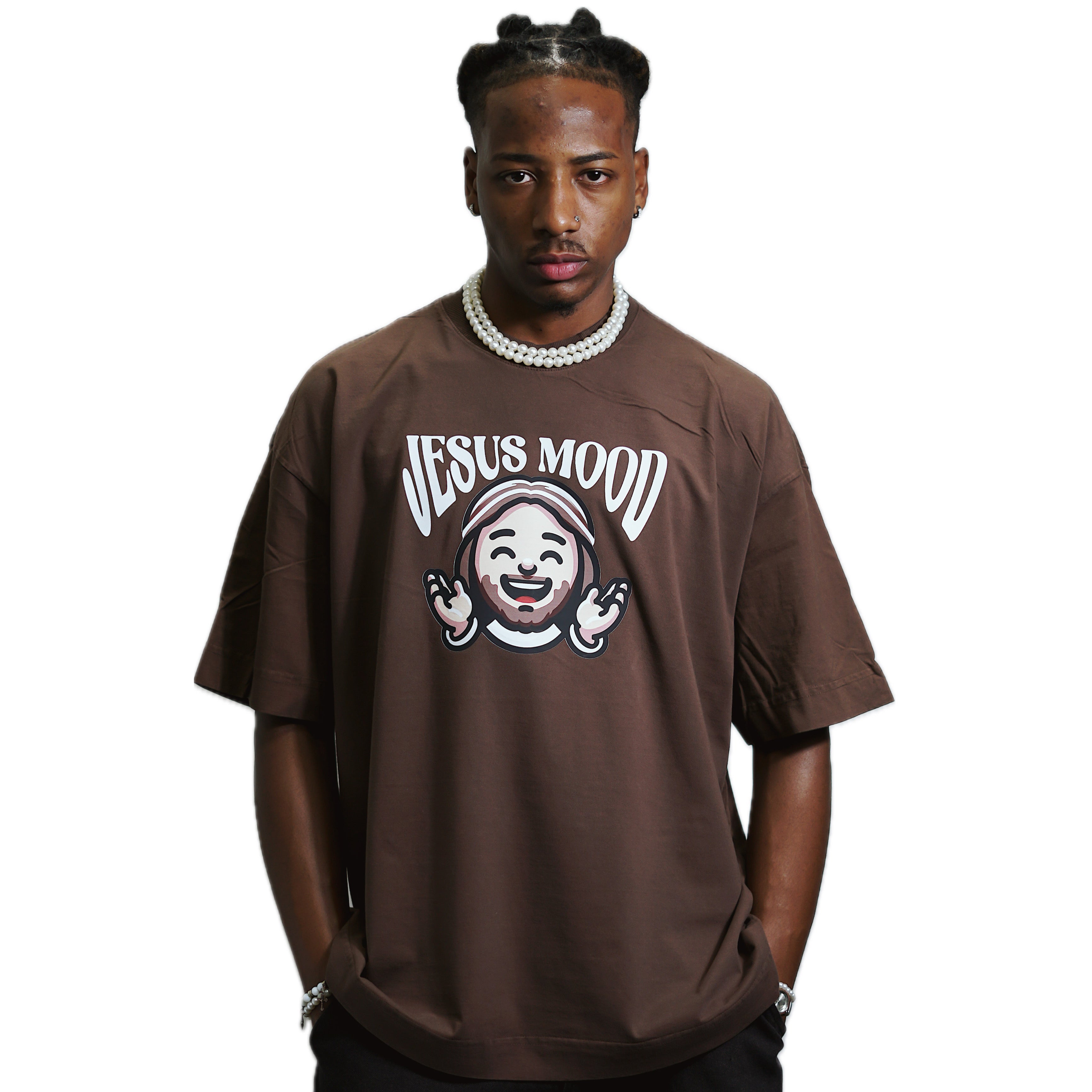 Camiseta “Jesus Mood” Marrom