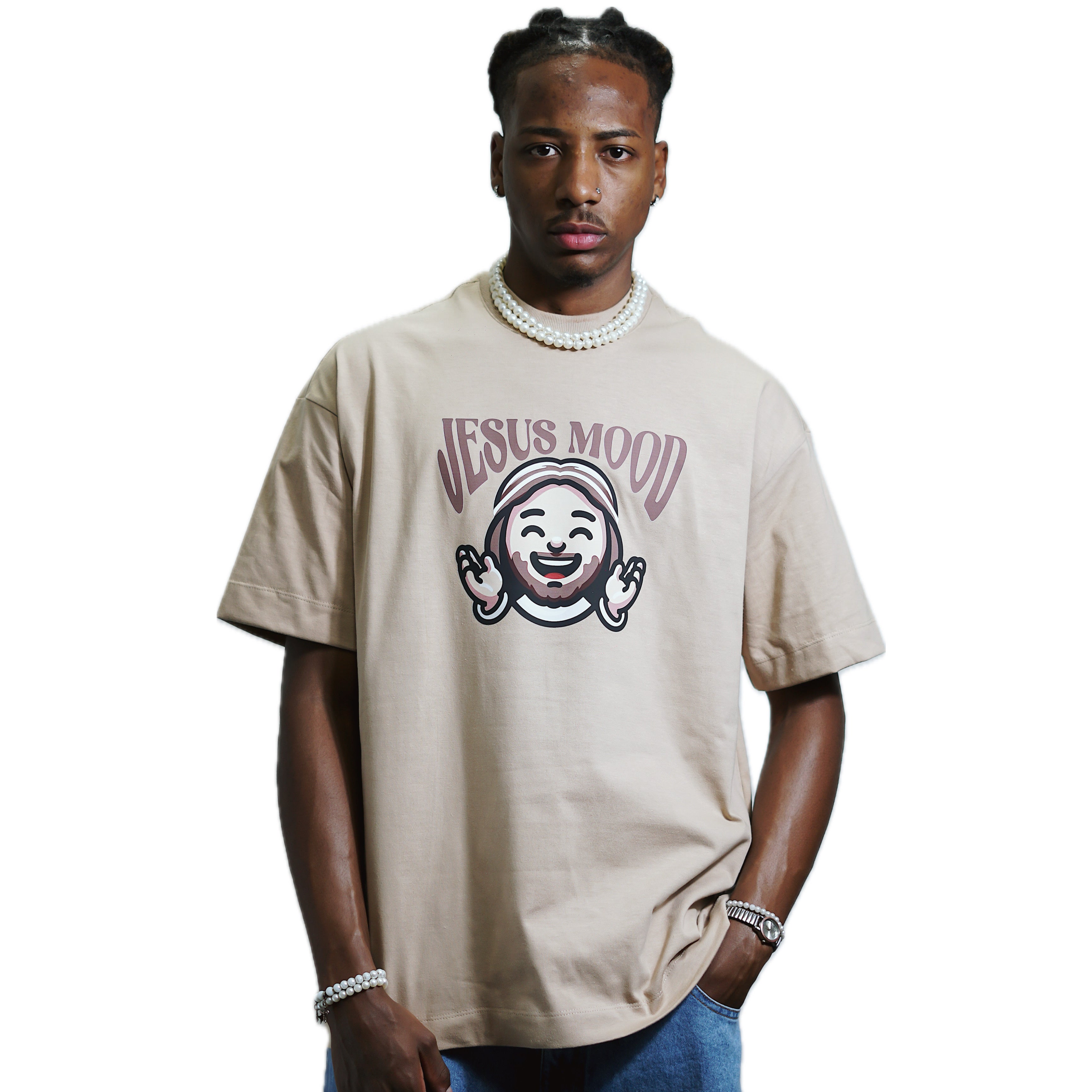 Camiseta “Jesus Mood” Bege