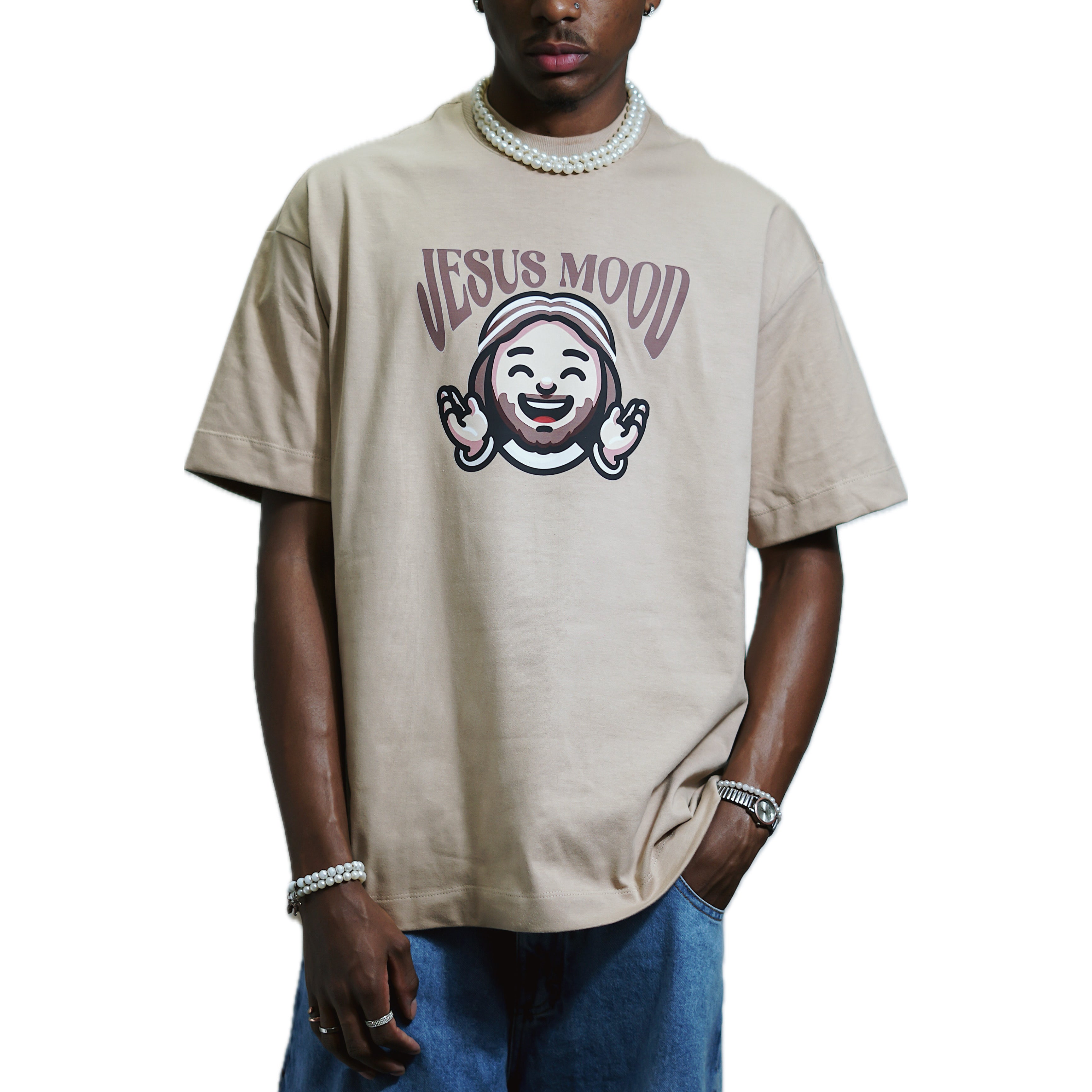 Camiseta “Jesus Mood” Bege