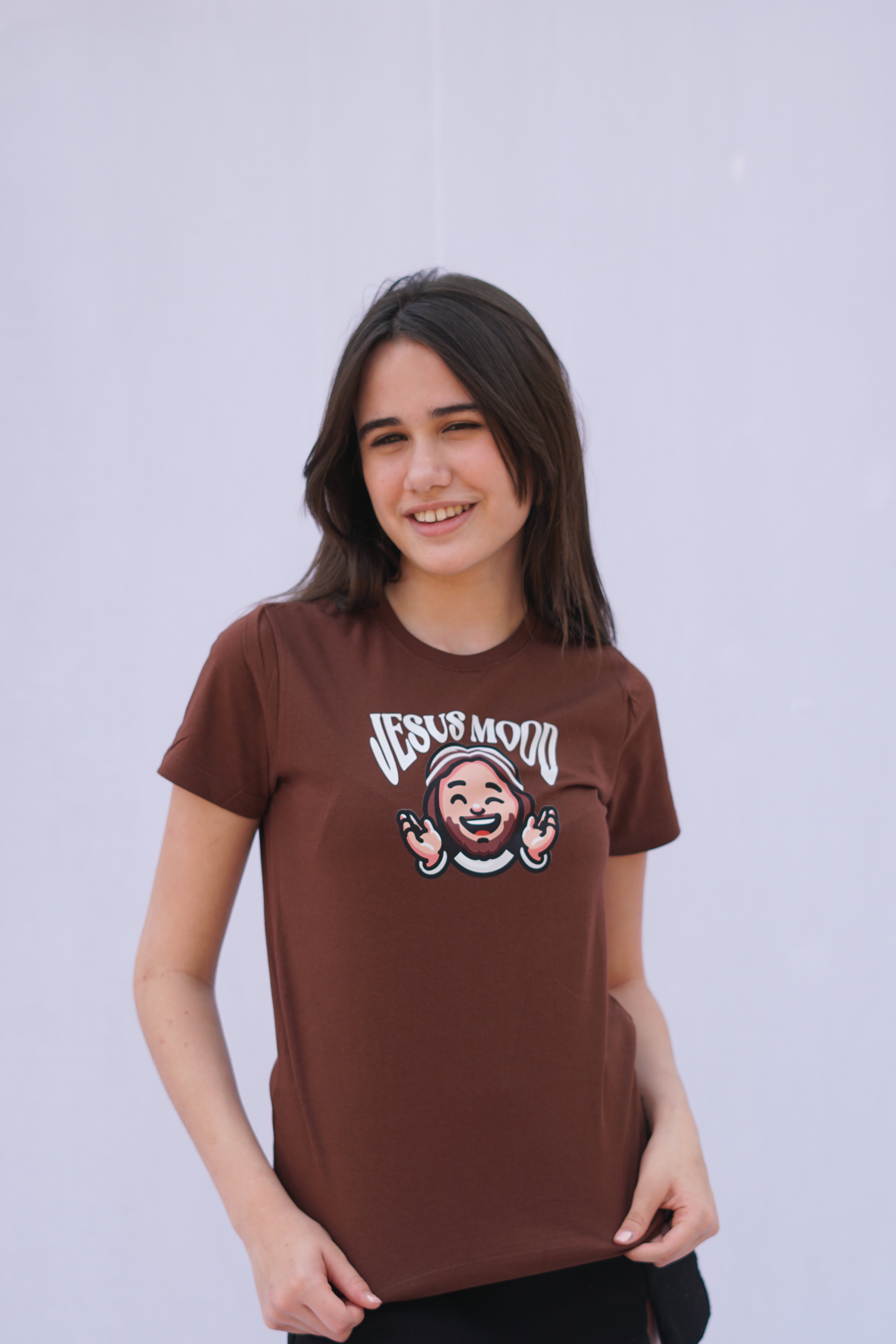 Camiseta "Jesus Mood" Infantil Marrom