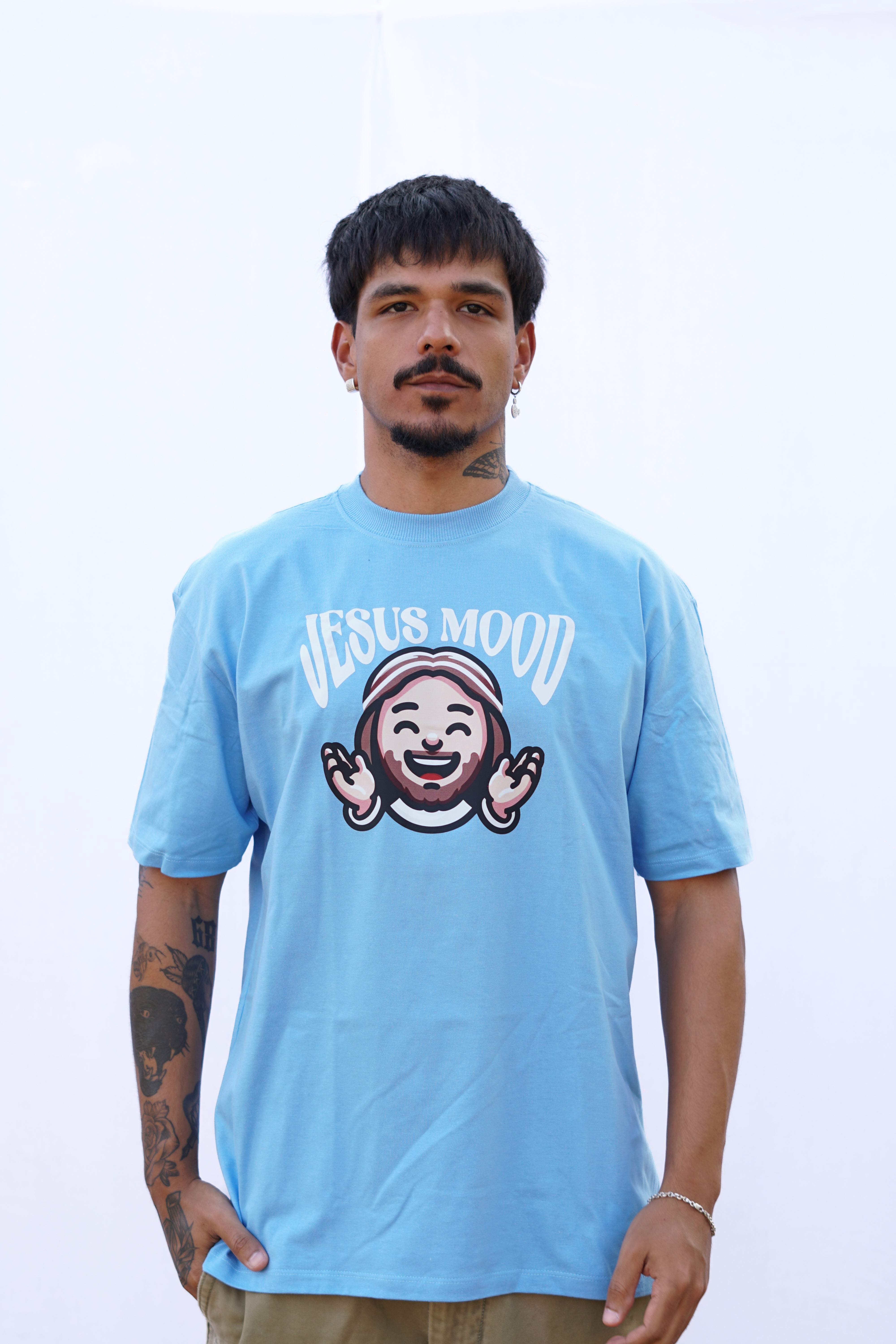 Camiseta "Jesus Mood" Azul