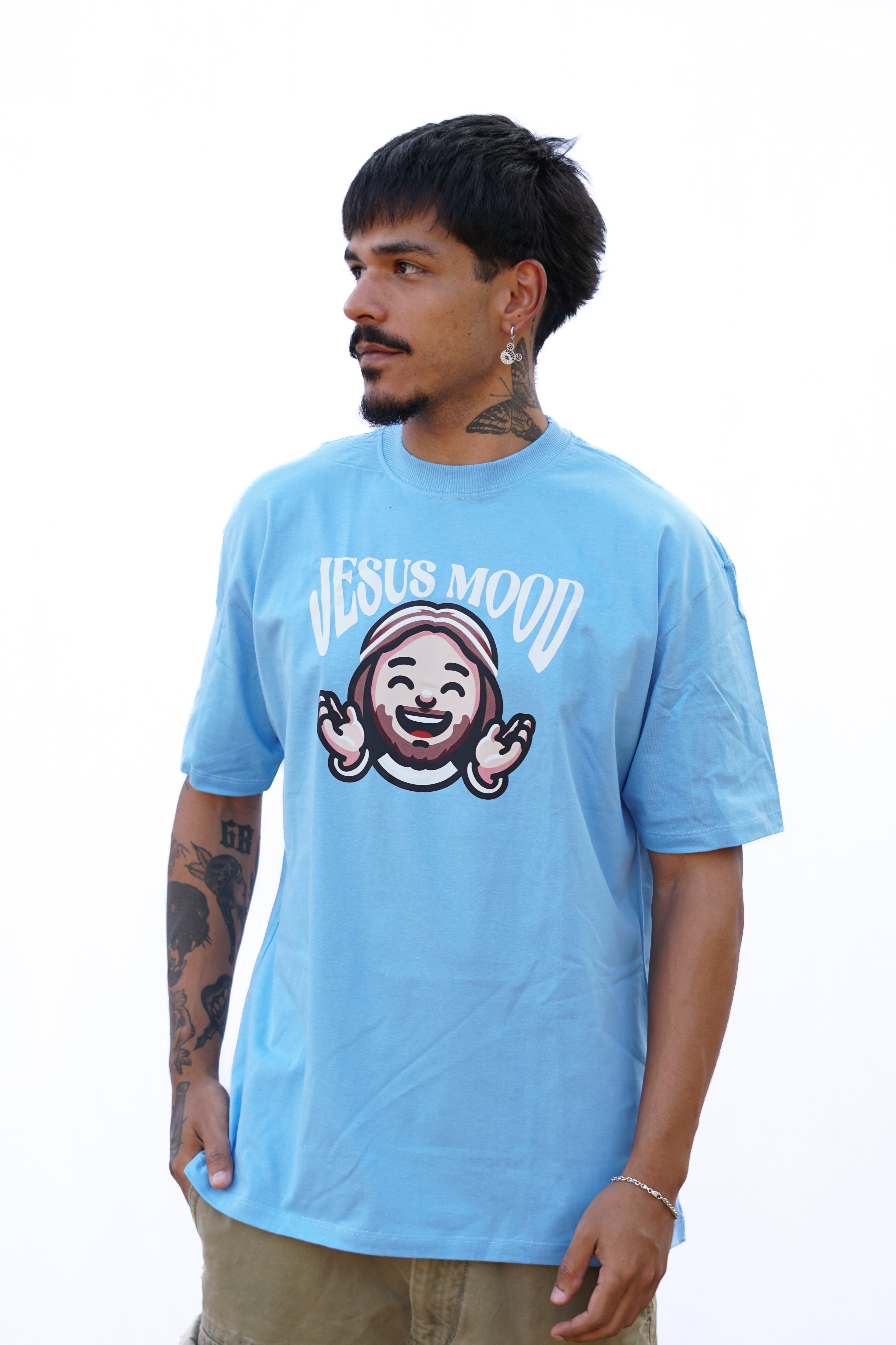 Camiseta "Jesus Mood" Azul