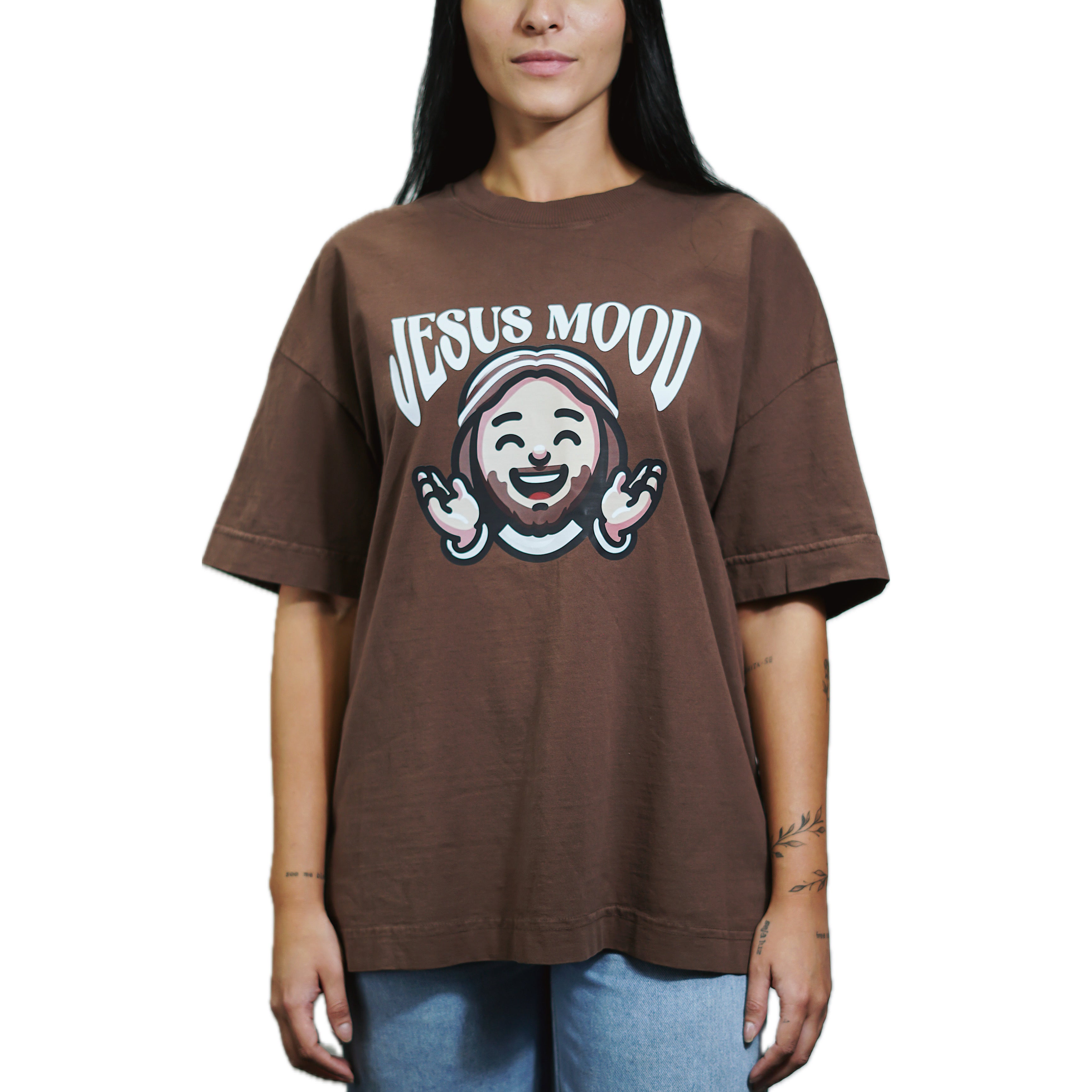 Camiseta “Jesus Mood” Marrom