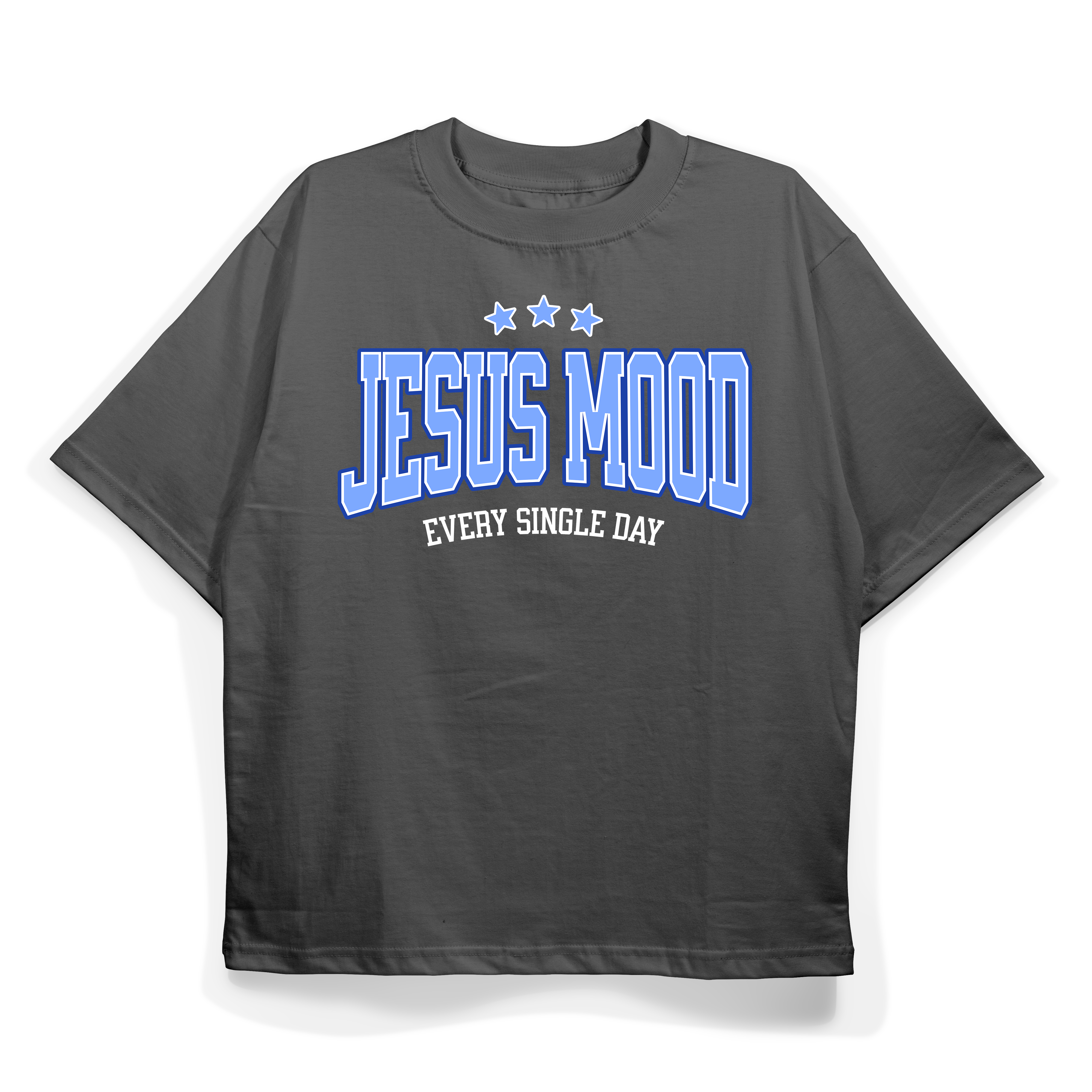 Camiseta "College Azul" Cinza