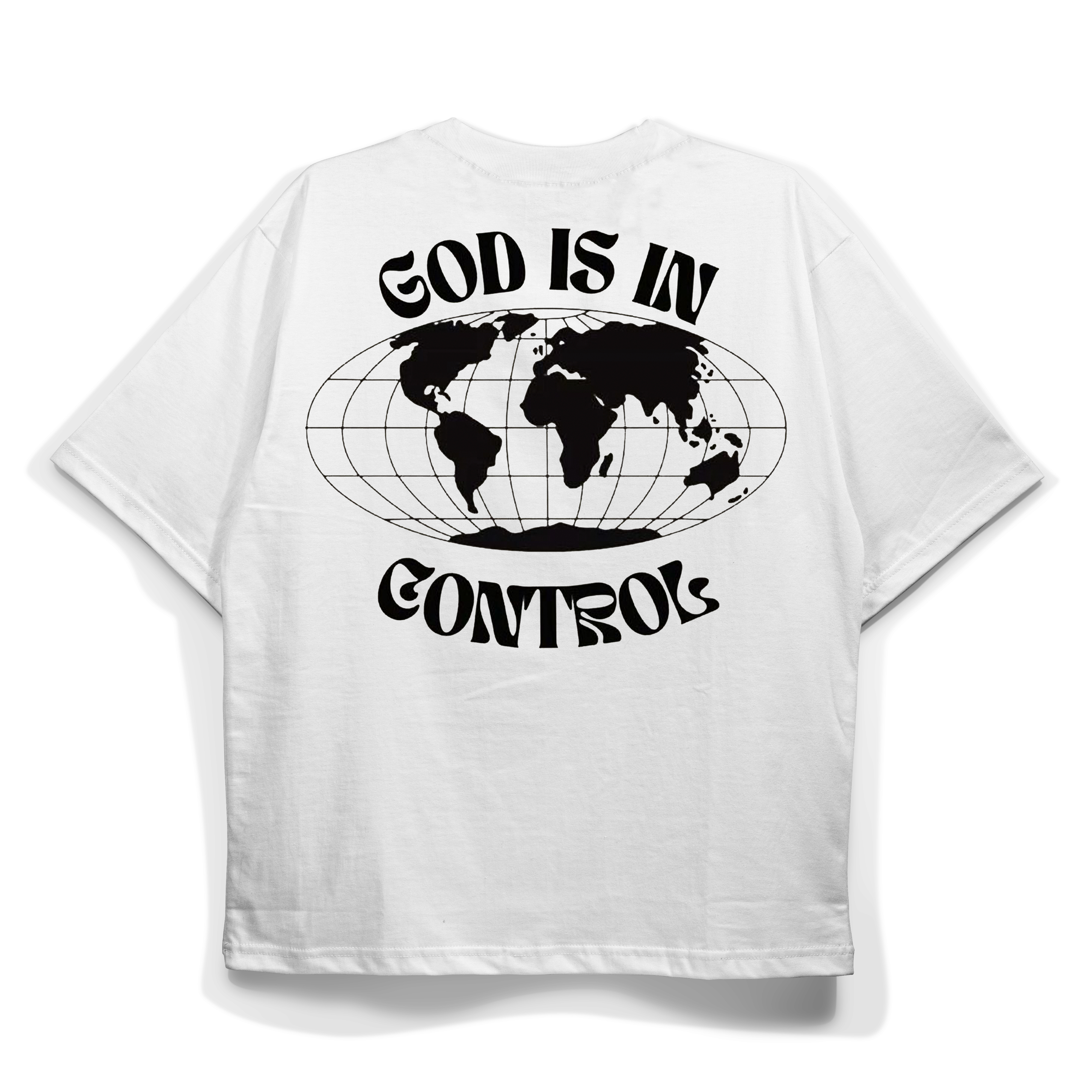 Camiseta "God is in Control" Off White