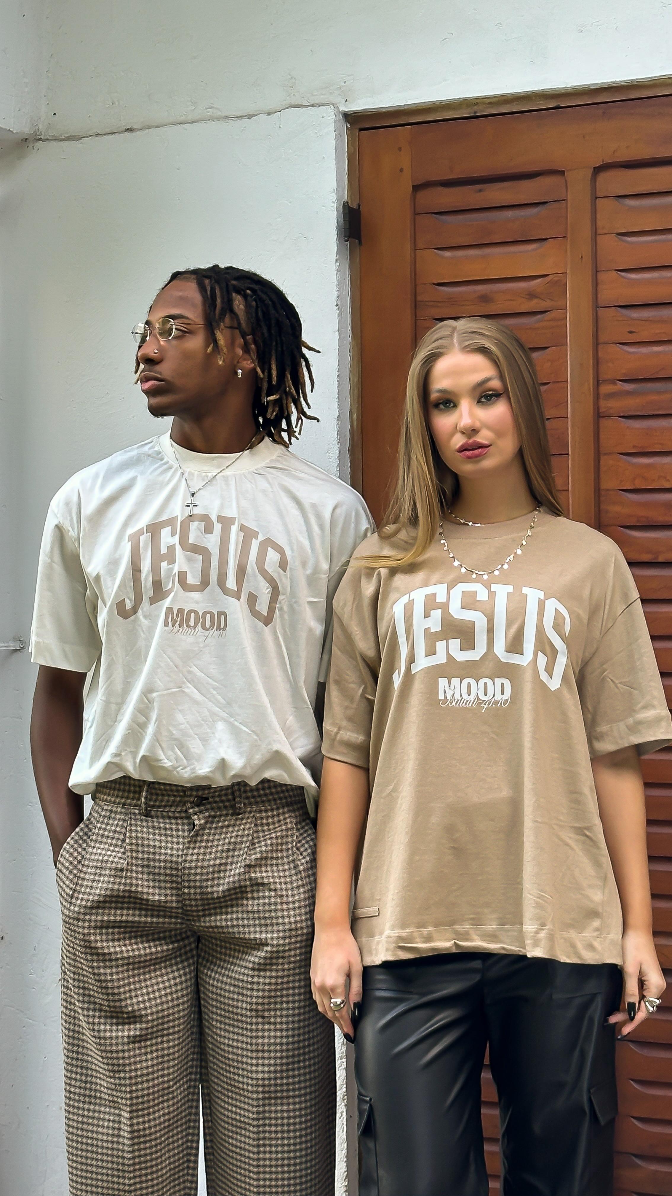 Camiseta "Jesus Mood 2" Bege