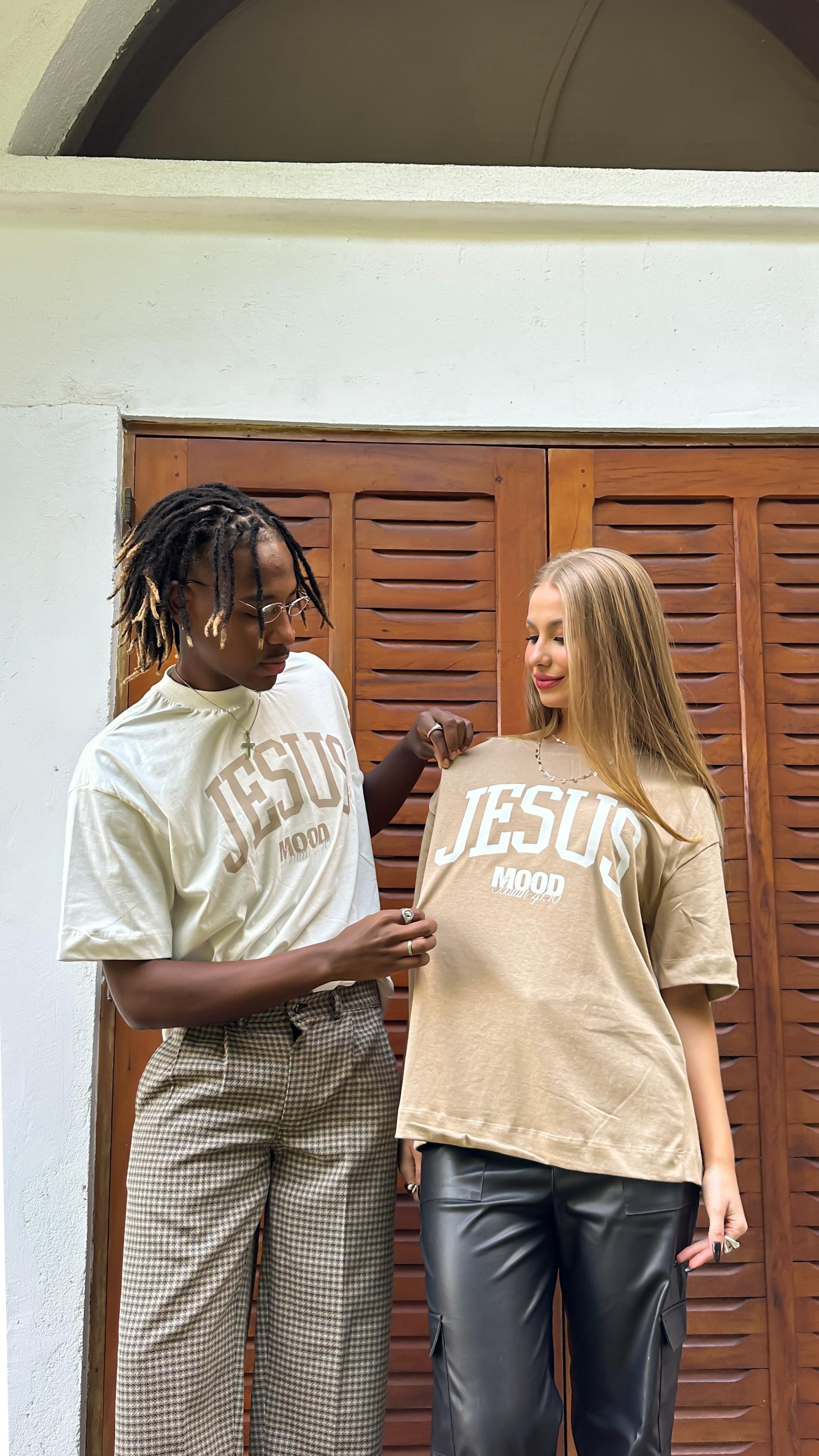 Camiseta "Jesus Mood 2" Bege