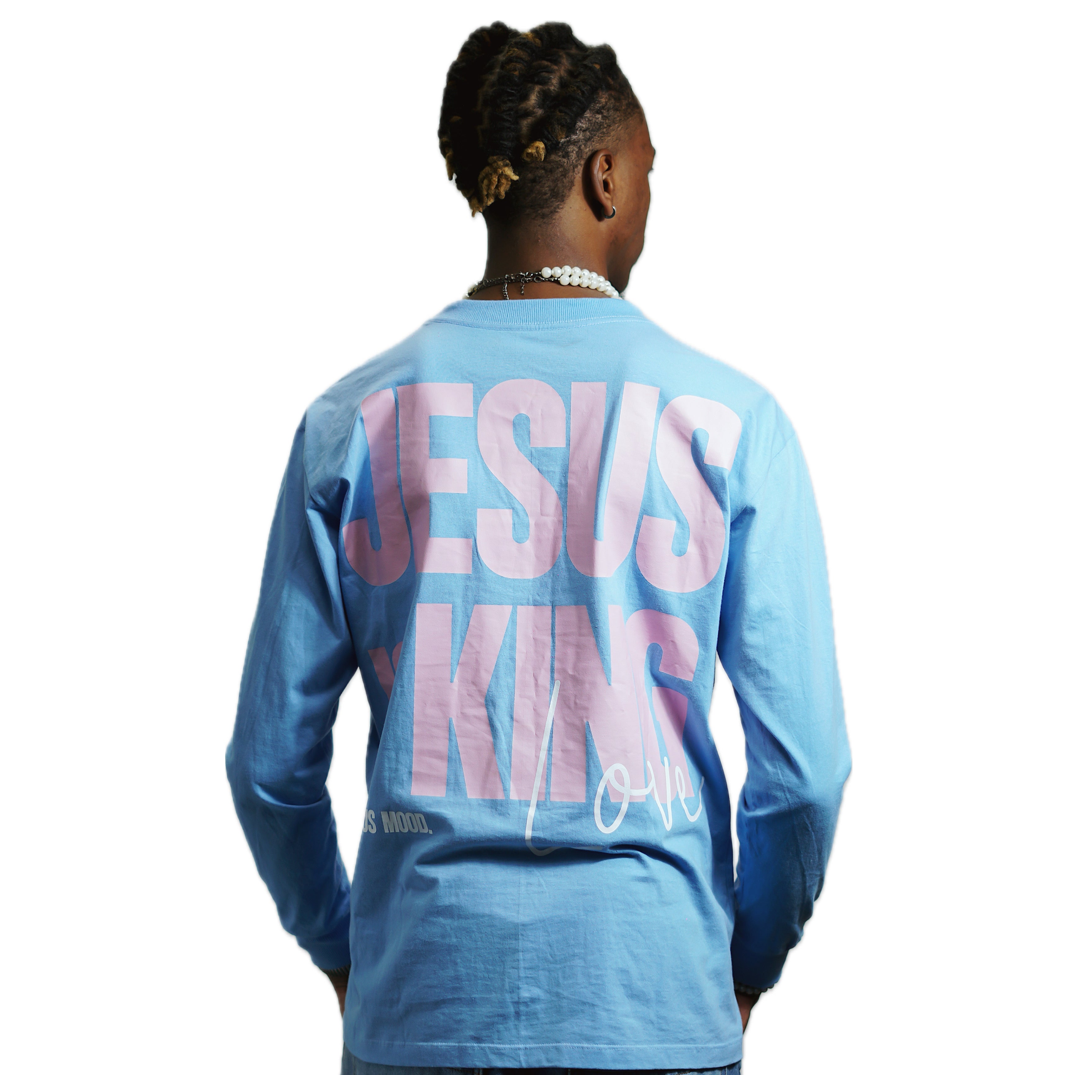 Manga Longa “Jesus is King” Azul