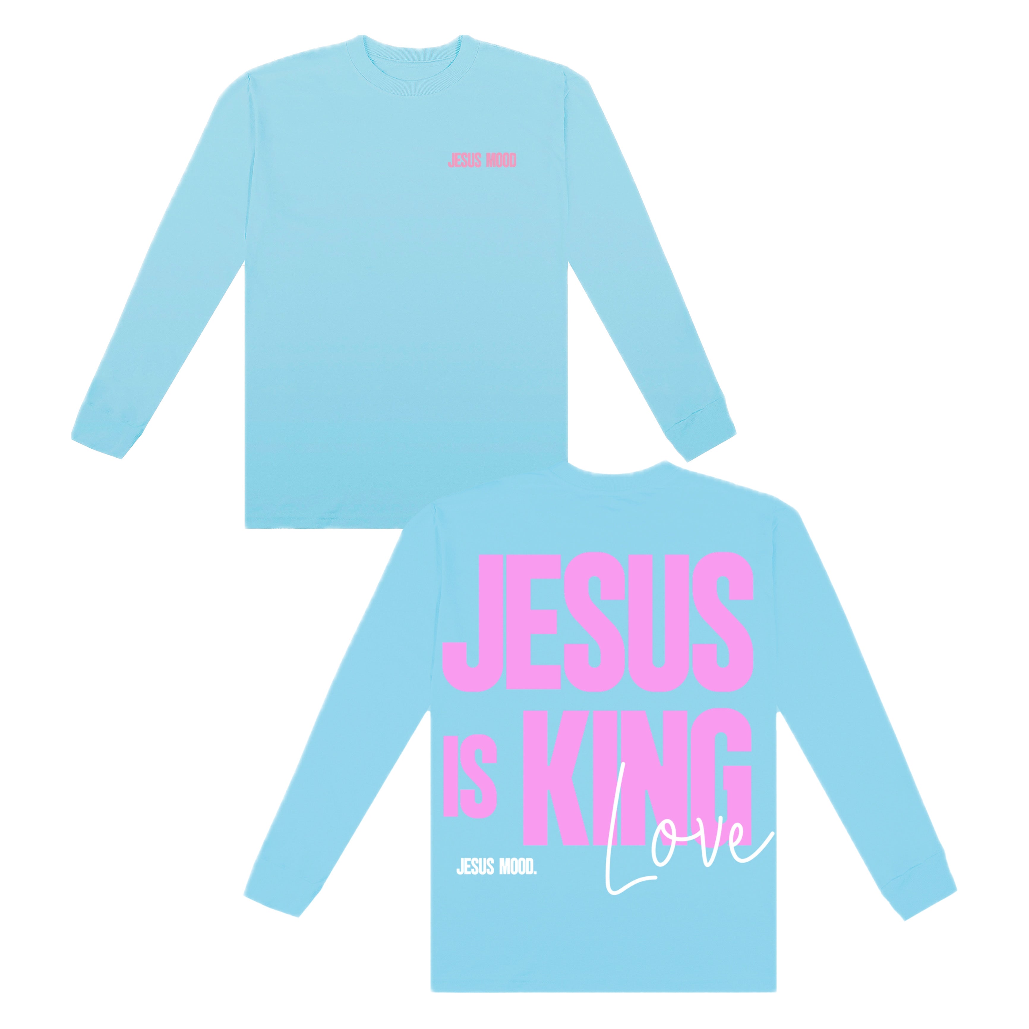 Manga Longa “Jesus is King” Azul