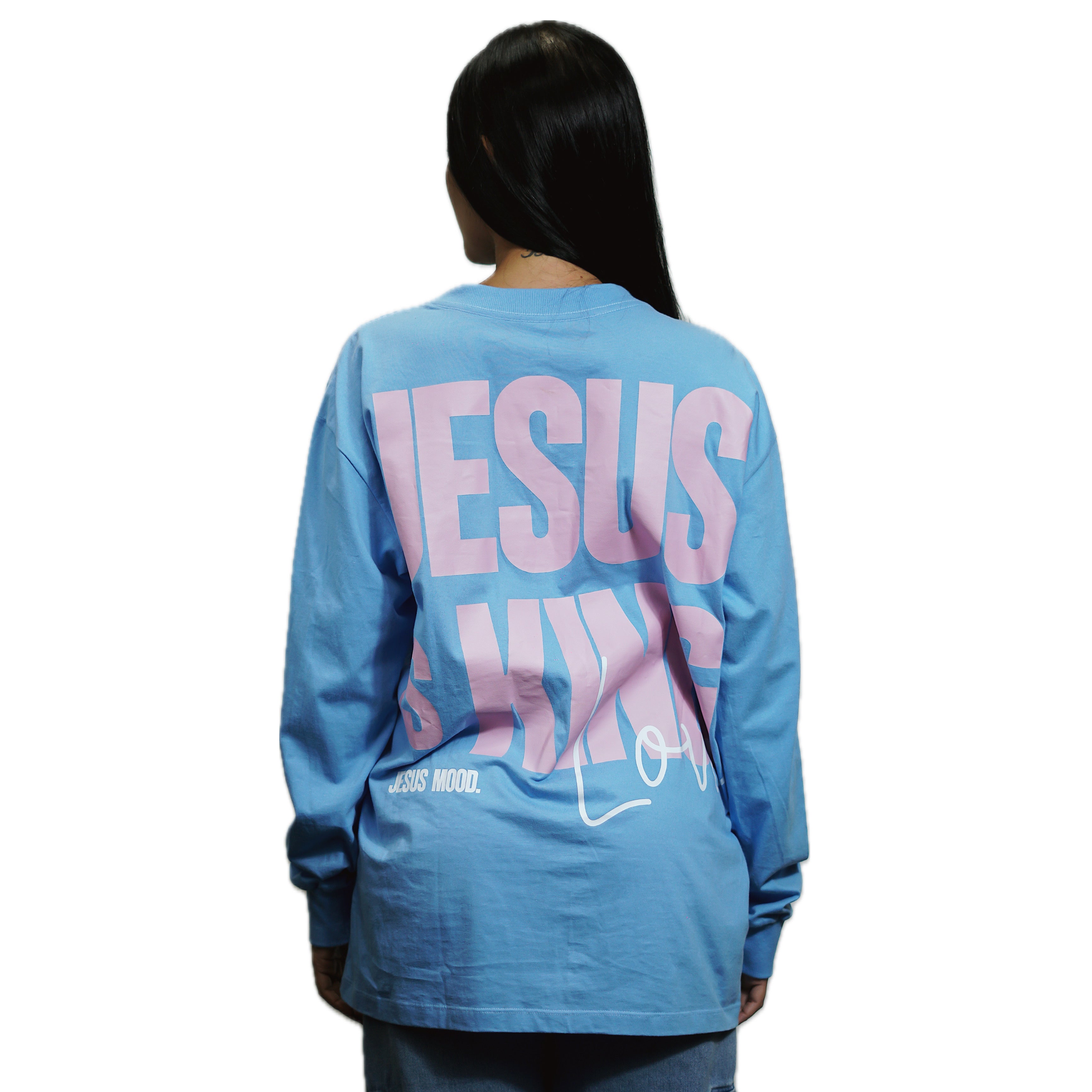 Manga Longa “Jesus is King” Azul