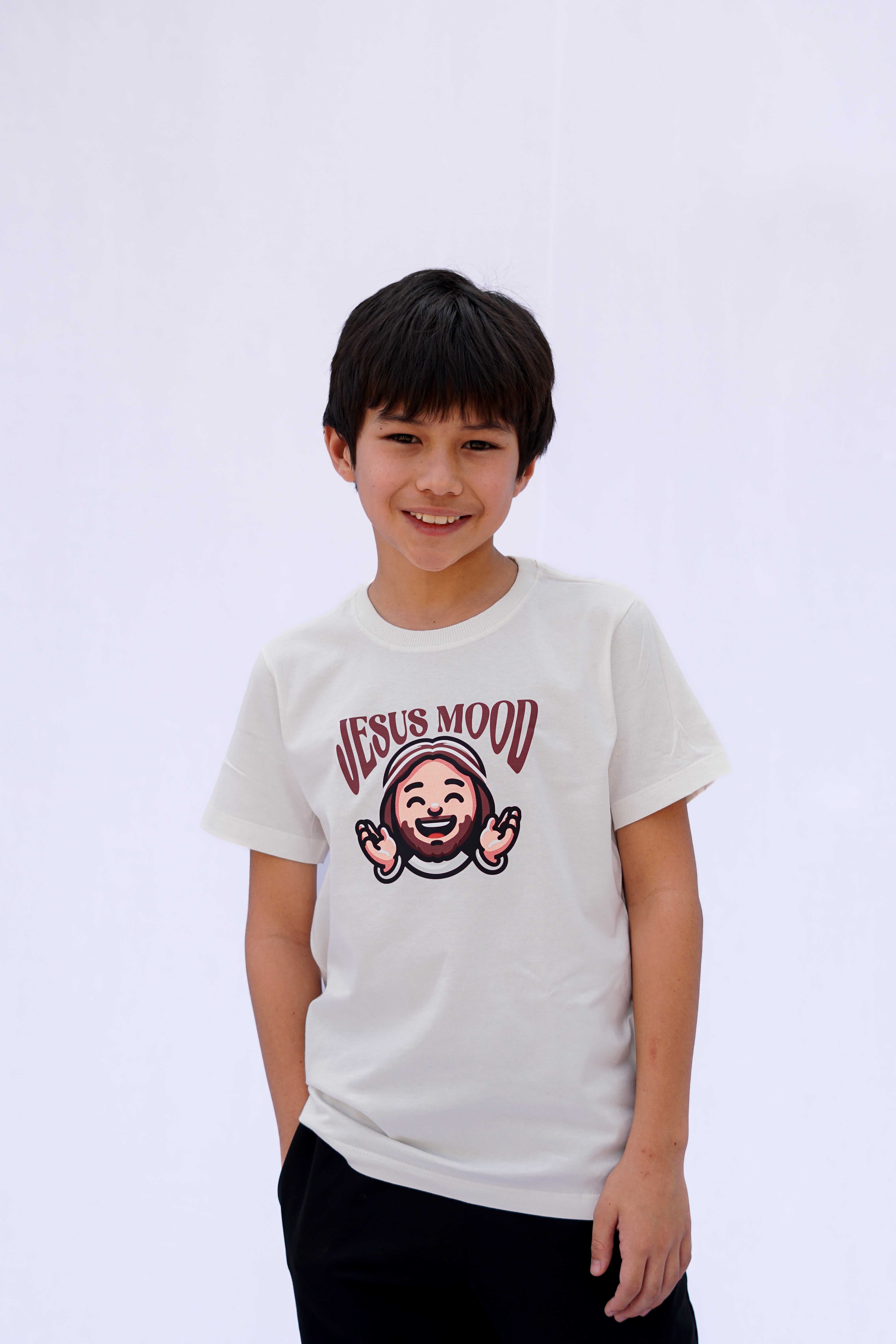 Camiseta "Jesus Mood" Infantil Off-White