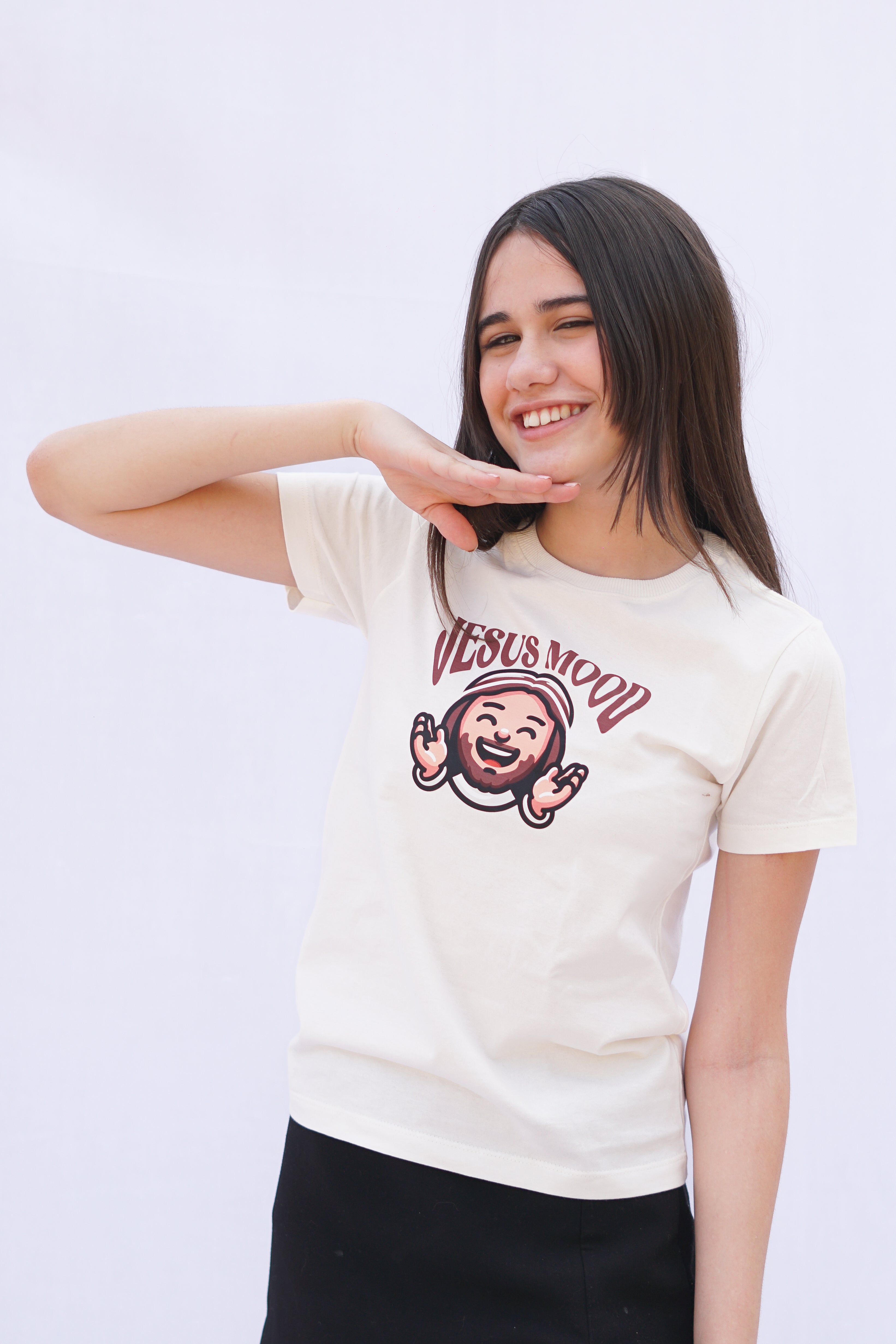 Camiseta "Jesus Mood" Infantil Off-White