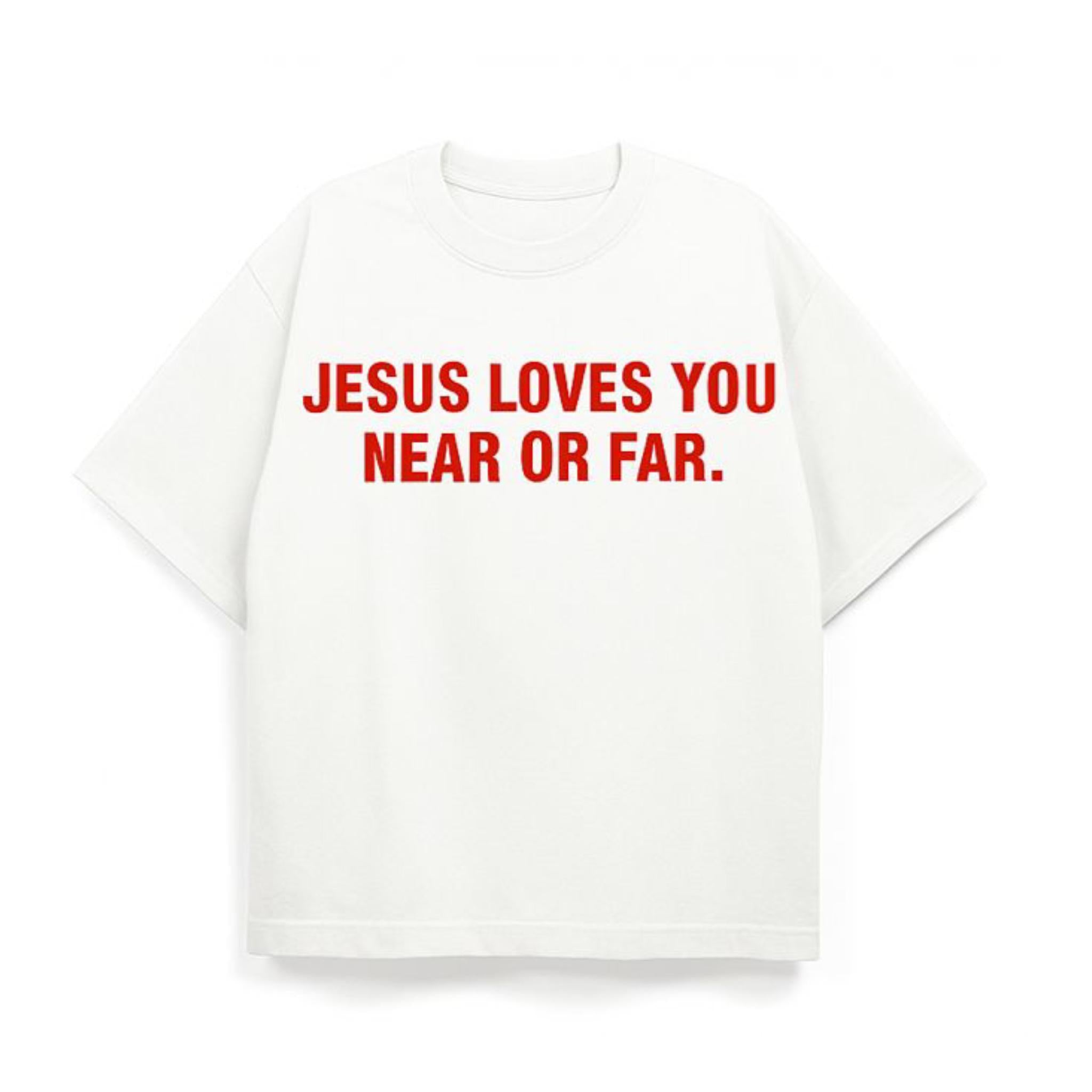 Camiseta "Jesus Loves U" Off White